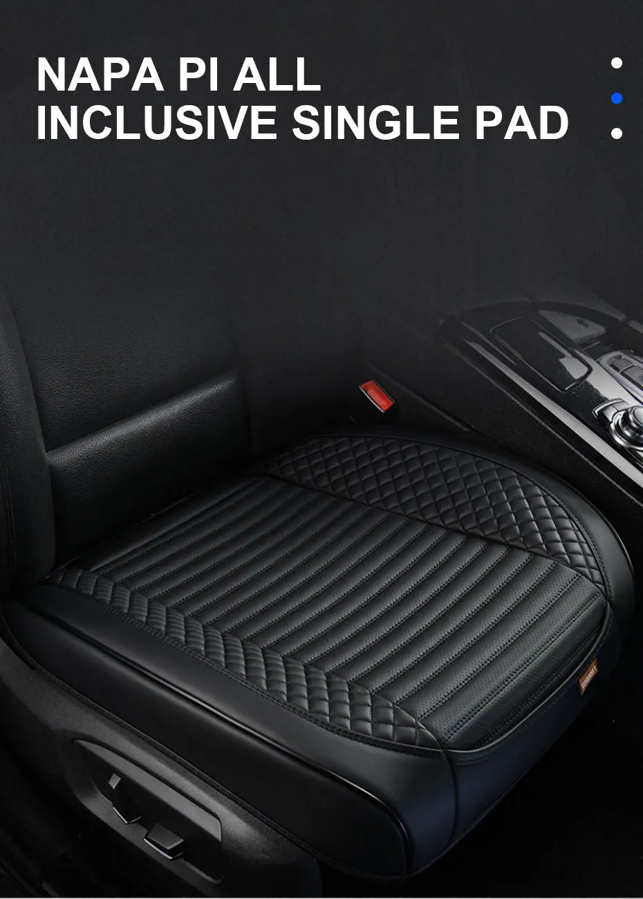 SEAMETAL Full Wrapped Car Front Seat Cover Premium PU Leather Vehicle Seat Cushion Breathable Anti Scratch Chair Protector Mat