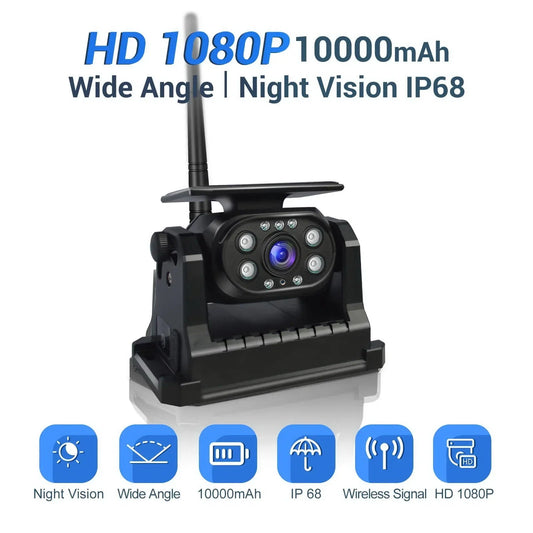 Wireless WiFi Solar Power  Magnetic Reverse Backup Camera Mobile Phone iPhone Android With Built-In Battery for Truck Camper 