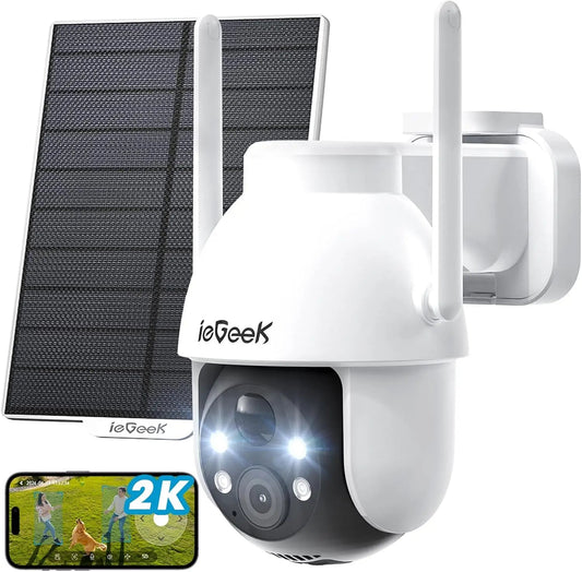 IeGeek 2K 3MP wireless outdoor WiFi monitoring camera -360 ° pan tilt outdoor  wireless solar humanoid detection intelligent 
