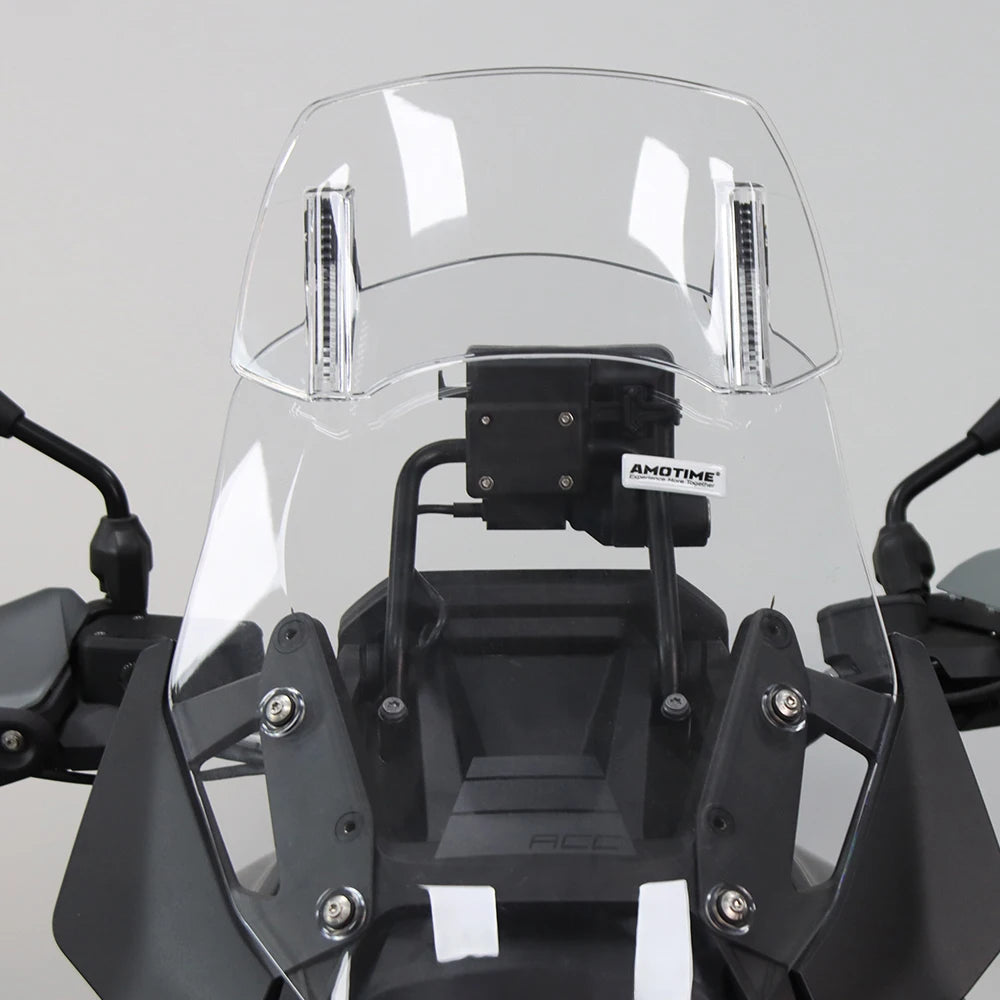 Universal Motorcycle Windshield Extension Adjustable Spoiler Clamp-On Windscreen Deflector For BMW KAWASAKI YAMAHA HONDA SUZUKI 