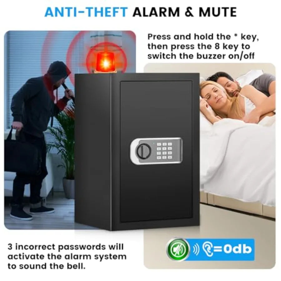 Fireproof Waterproof Document Safe with Digital Keypad, 19.7" Tall