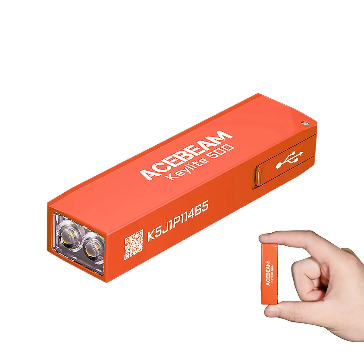 Compact 500-Lumen Rechargeable Keychain Torch