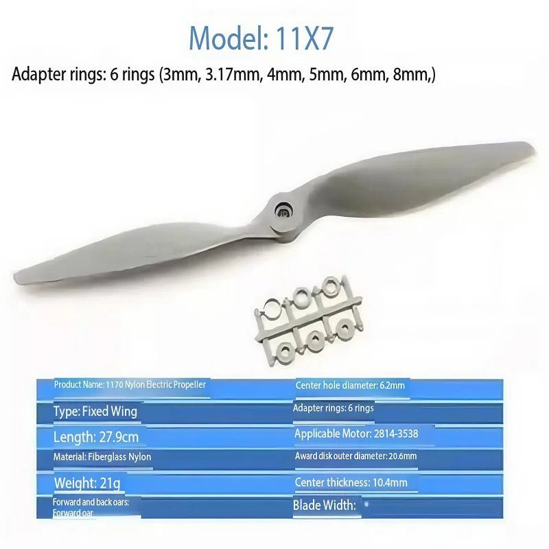 Nylon Propellers for Compatible Fixed-Wing RC Models