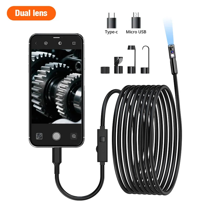 Single/Dual Lens Endoscope Camera with LED Lights