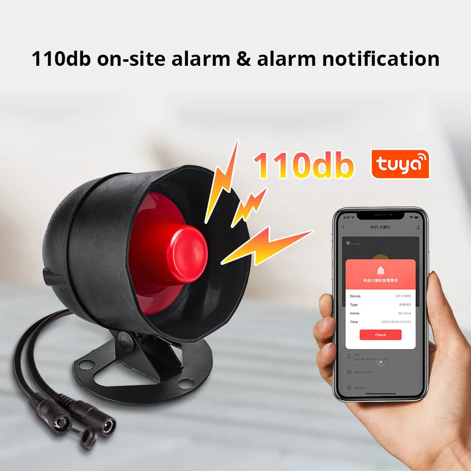 WiFi Siren and Wireless Sensor Alarm Kit