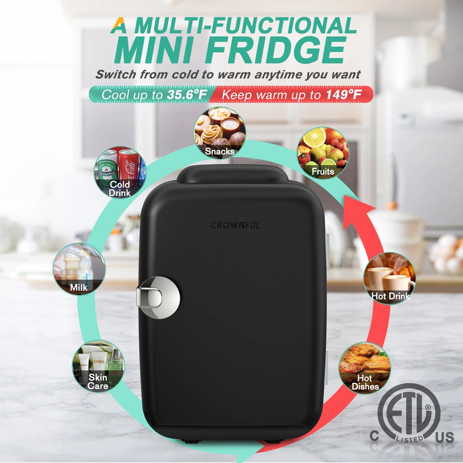 4L Mini Fridge for Makeup and Skincare with Cooling and Heating