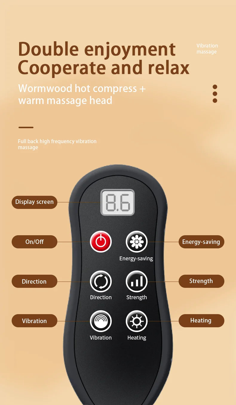 Manufacturer Direct Electric Shiatsu Head Neck Cervical Ttraction Body Massager Car Back Pillow with Heating Vibrating Massage D 