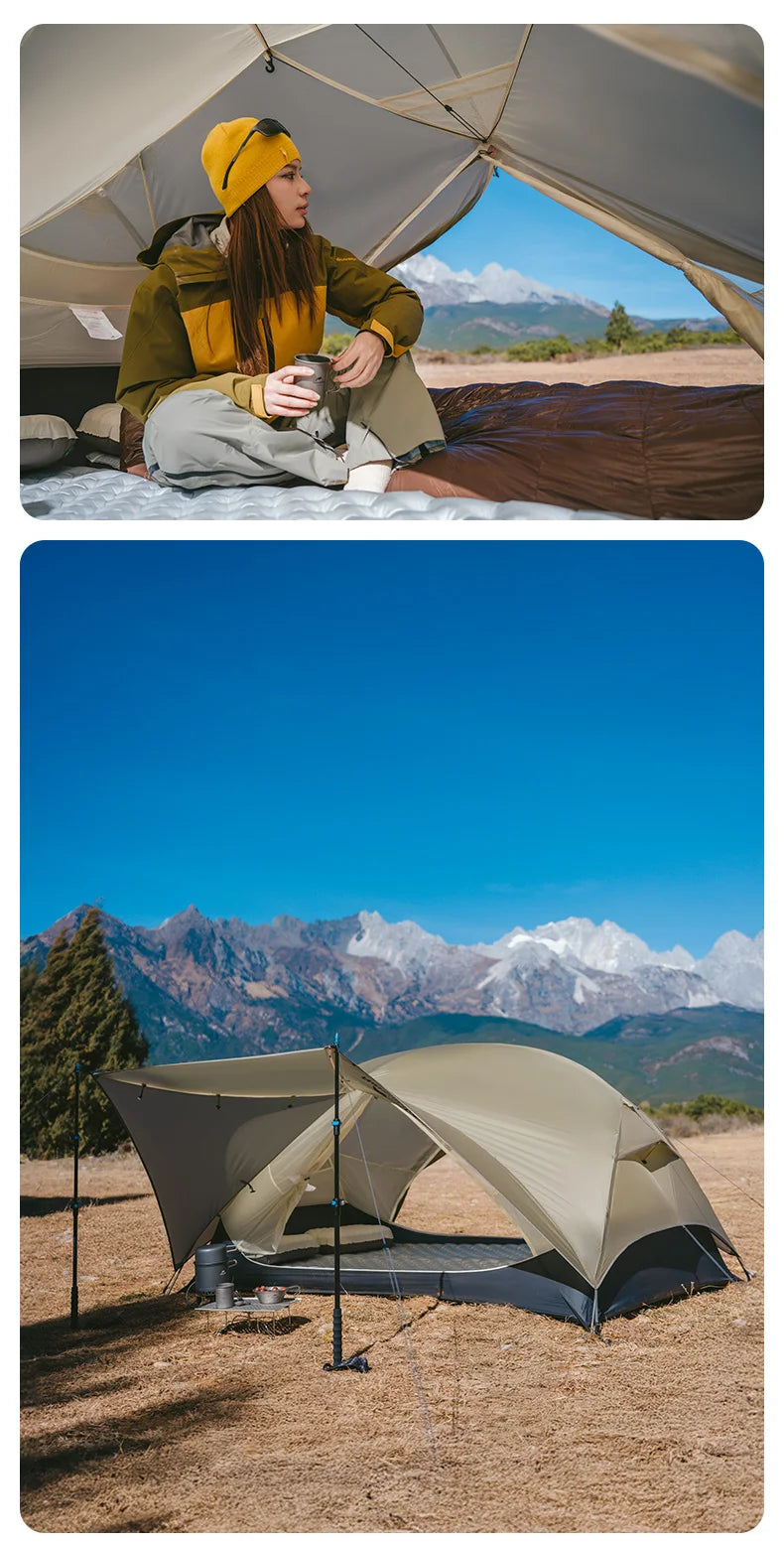 Ultralight 2-Person Waterproof Trekking Tent 20D Nylon 1.8kg