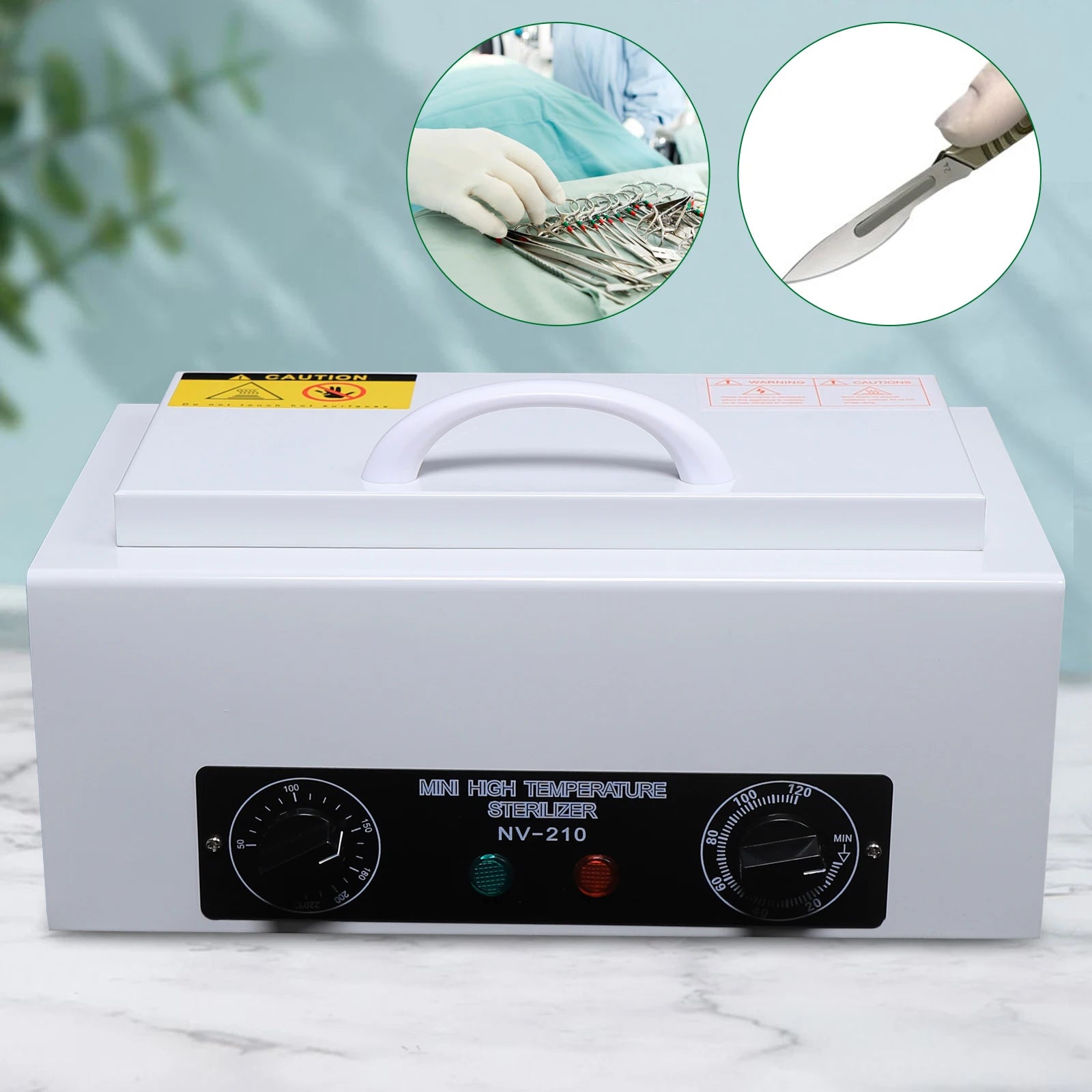Caja esterilizadora de alta temperatura para herramientas y utensilios con temporizador
