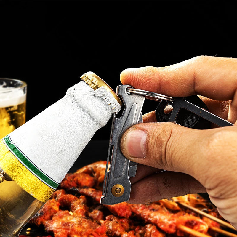 SANRENMU 431S Folding pocket knife 12C27 blade Portable EDC outdoor camping bottle opener  Keychain hole knife 