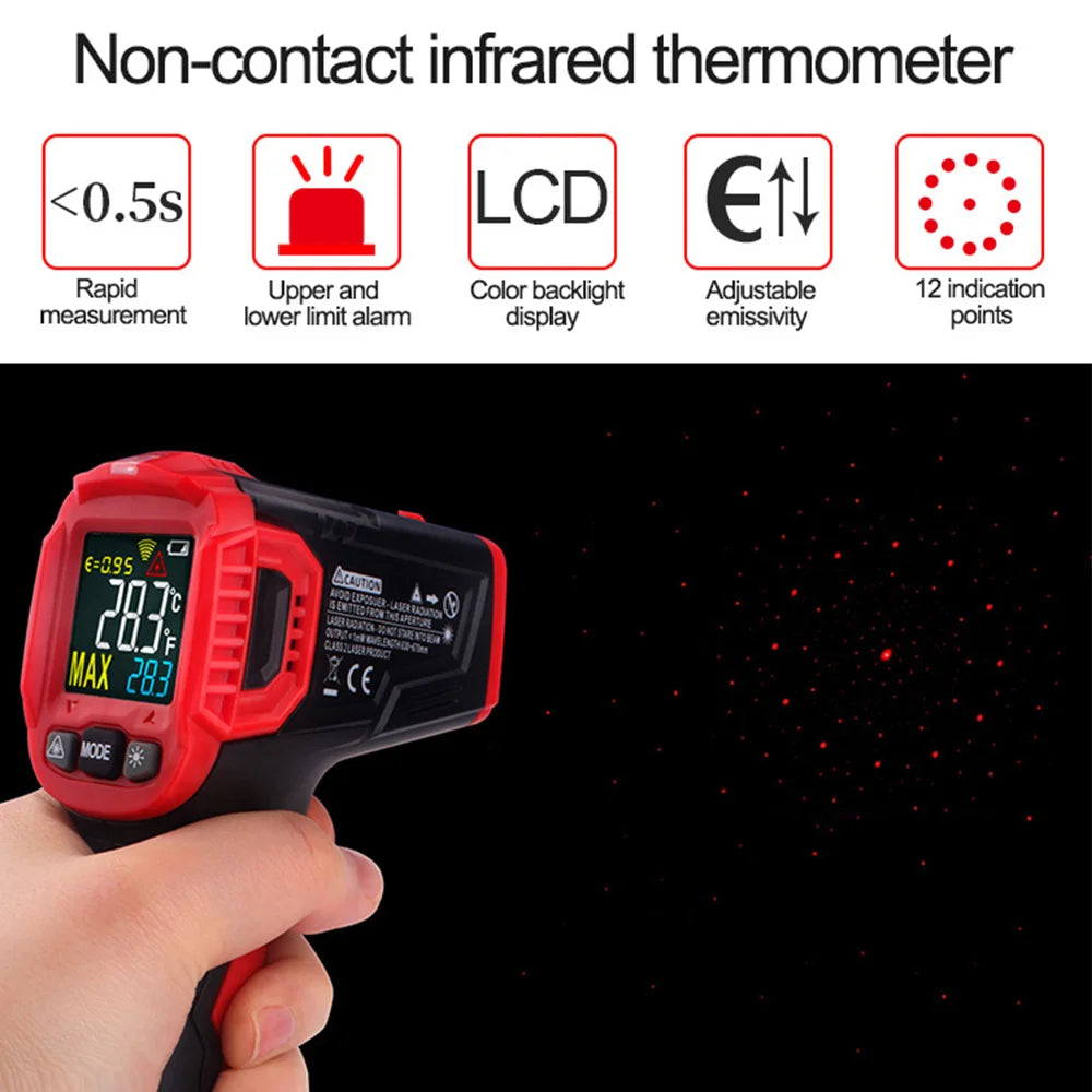 مقياس حرارة بالأشعة تحت الحمراء لقياس حرارة الأسطح - HT650A أو HT650B