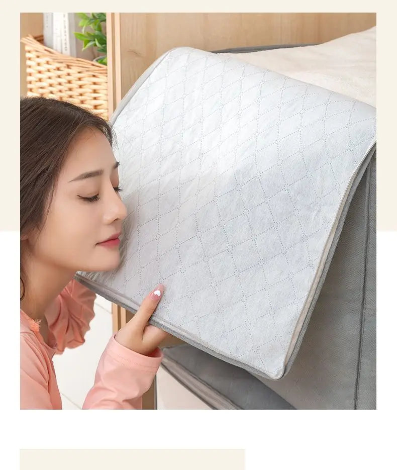 1pc Large Capacity Clothes Storage Bag Organizer With Reinforced Handle For Blankets Bedding Foldable With Zipper Storage Bag 