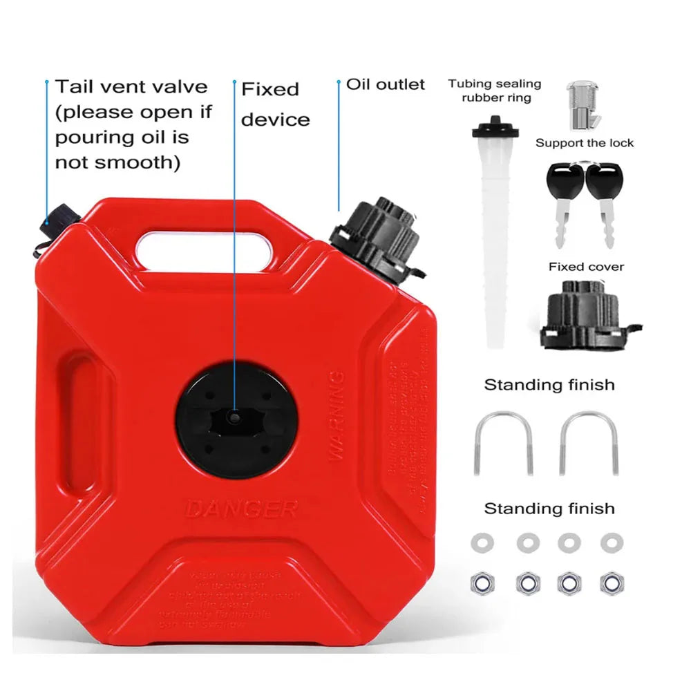 3/5L Child Lock Mororcycle Accessories Fuel Tank Petrol Cans Barrels Can Gas Spare Container Anti-static Jerry Can Fuel Tank 
