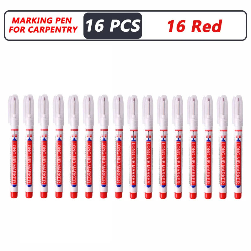 8Pcs/Set 20mm Deep Hole Long Nib Head Markers For Metal Perforating Pen Waterproof Bathroom Woodworking Decoration Multi-Purpose 