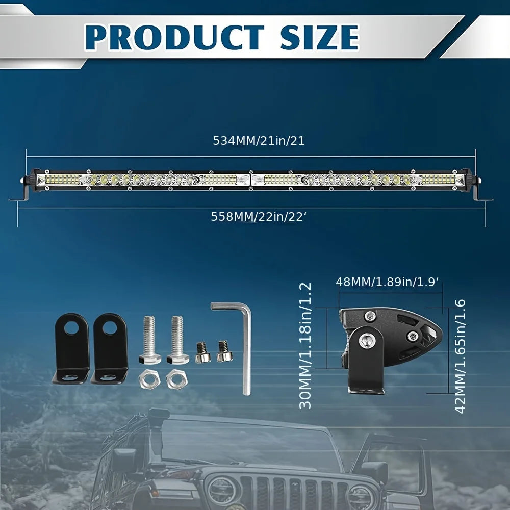 10" 20" inch LED Light Bar Off Road White Yellow Spot FLood Beam LED Work Light Bar for Car Atv Truck Suv Utv Driving Fog Light