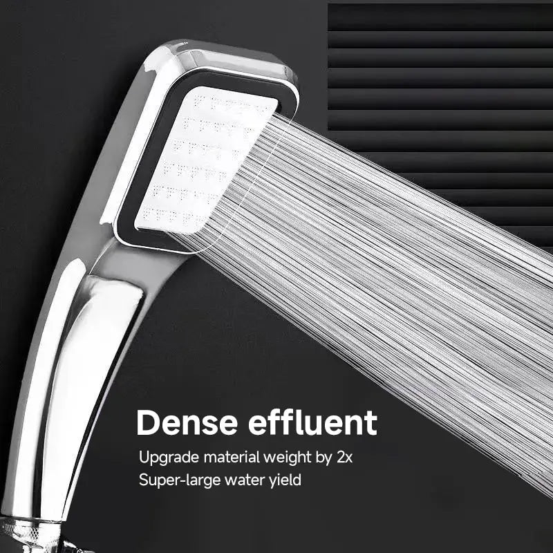 300 Holes Pressurized Showerhead Hand Hold Square Shower Head Water Saving Rainfall Spray Nozzle Bathroom Accessories 