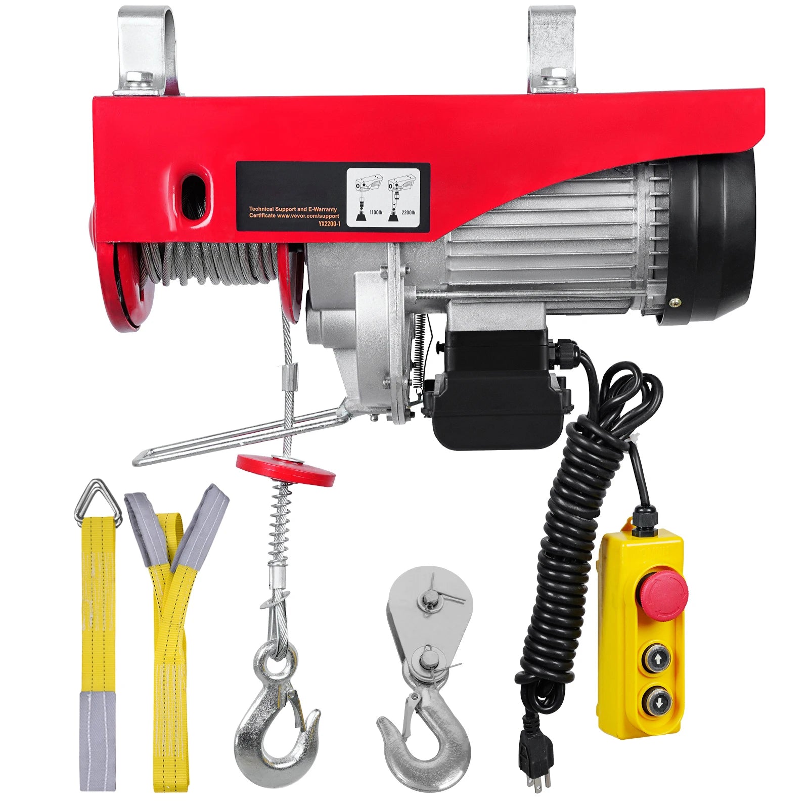 2200 lb Electric Hoist with Wireless Remote & 1600W Motor