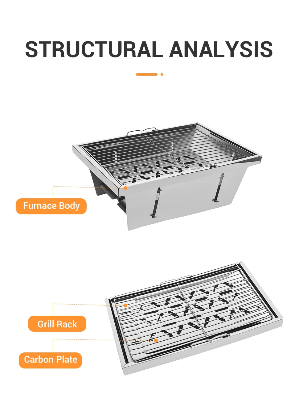 IGT Barbecue Grill Folding Charcoal Stove for Camping
