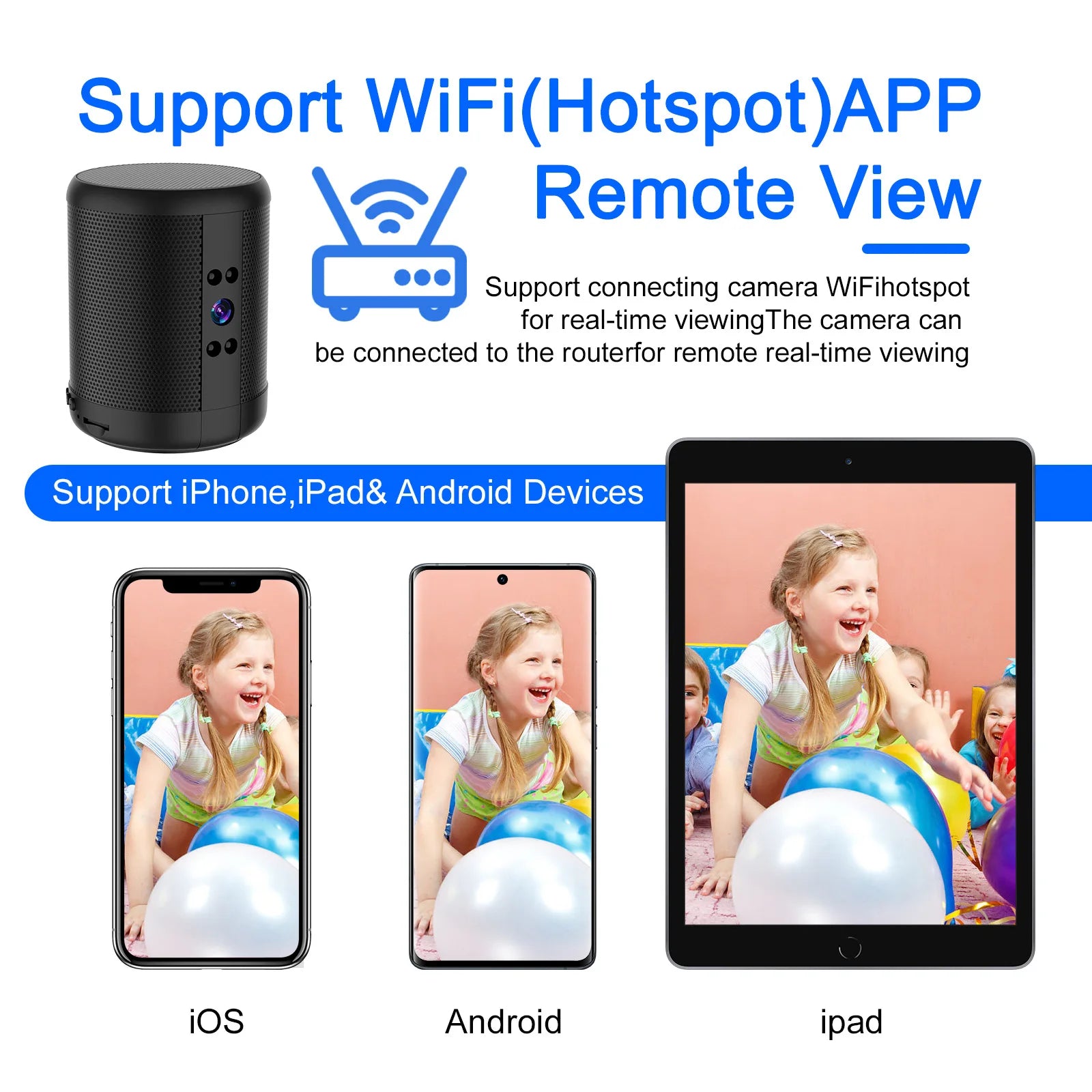 1080P HD Mini WiFi Camera Bluetooth Speaker with Night Vision