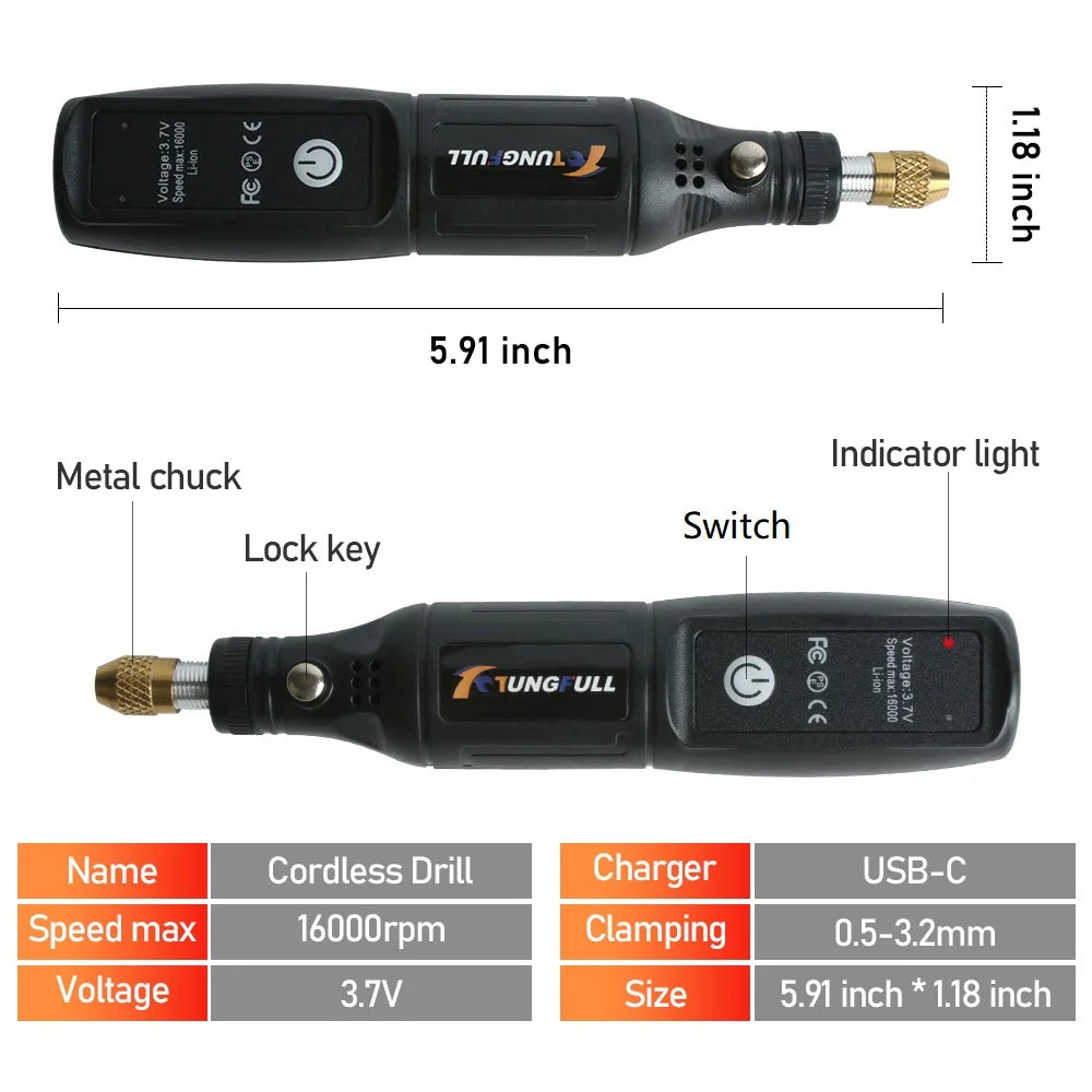 8065 Cordless Mini Rotary Tool with USB-C Charging