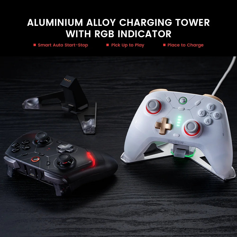 GameSir Cyclone 2 Bezdrátový Pro ovladač Bluetooth hernípad s nabíjecí stanicí Hall Effect joysticky pro Nintendo Switch, iPhone, Android & PC