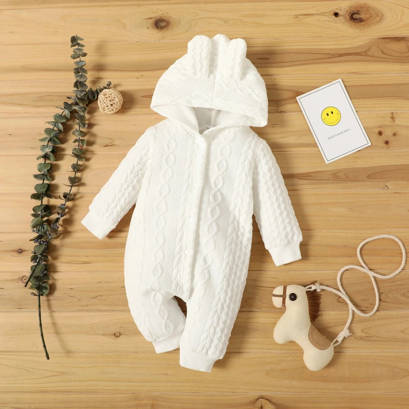Newborn to 18M Baby Hooded Romper
