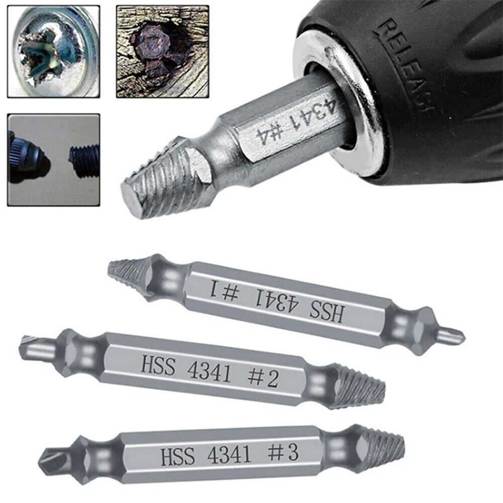 6-Piece Damaged Screw Extractor Set for Broken Bolts and Screws