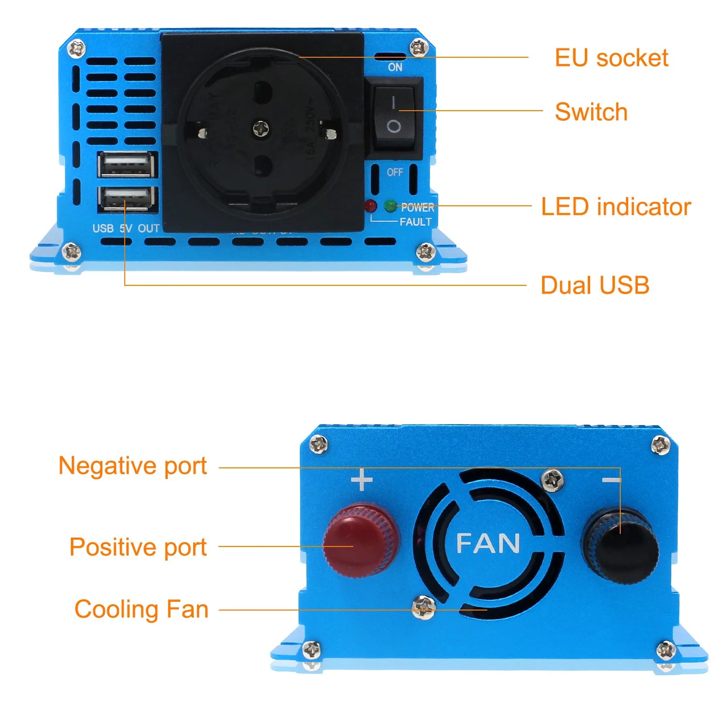 Lvyuan Pure Sine Wave Inverter 2000W DC 12V 24V  to AC 220V 240V Continuous Power 2000W Inverter