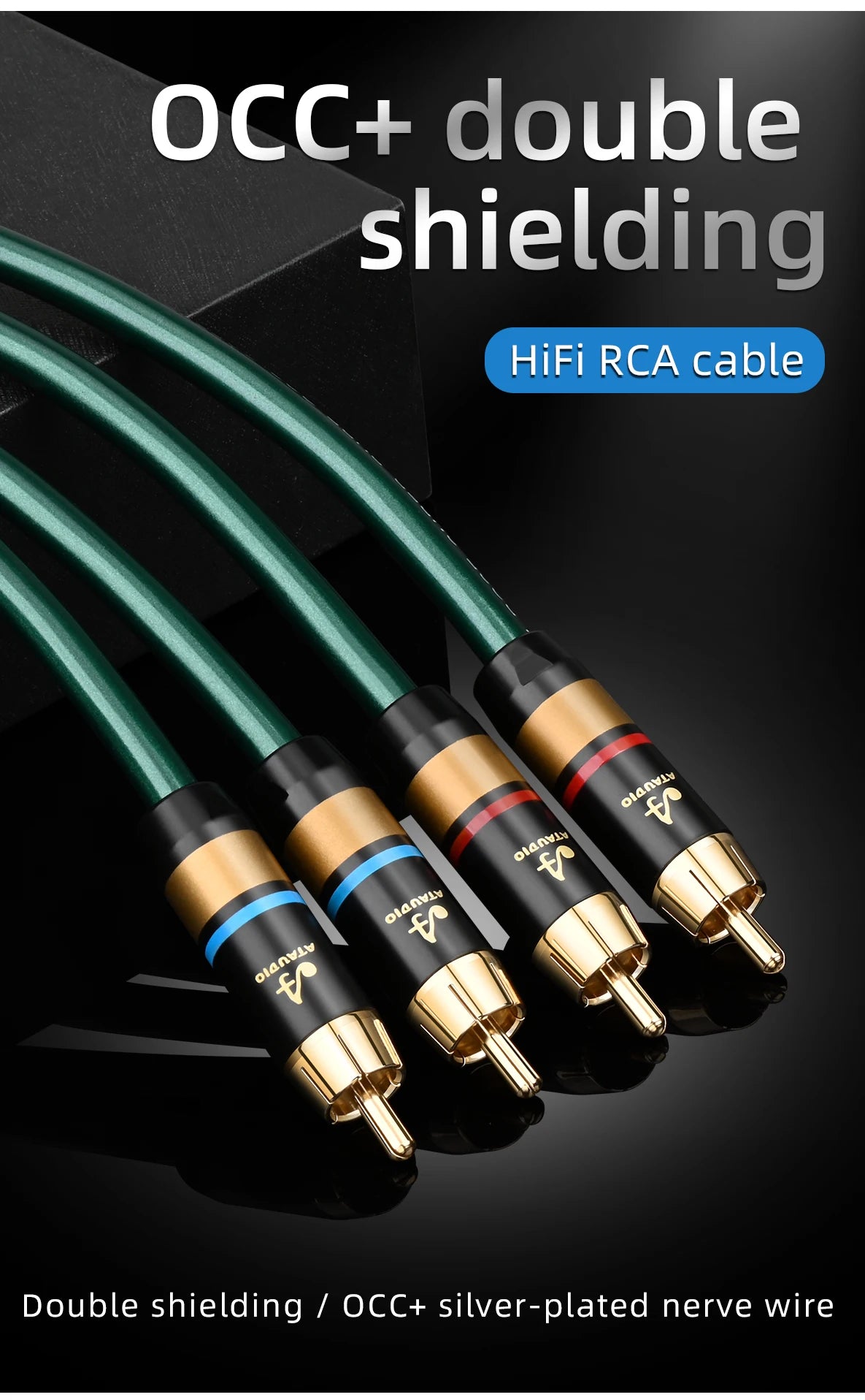 X10 stereo RCA-lydkabel, 2 RCA til 2 RCA