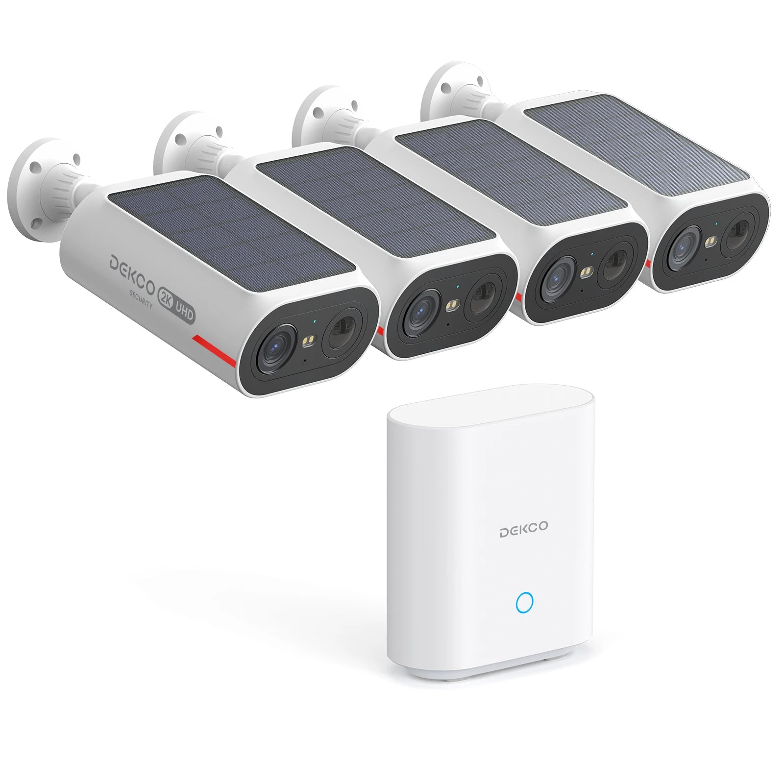 DEKCO 4-Camera Solar Security System with 32GB Storage