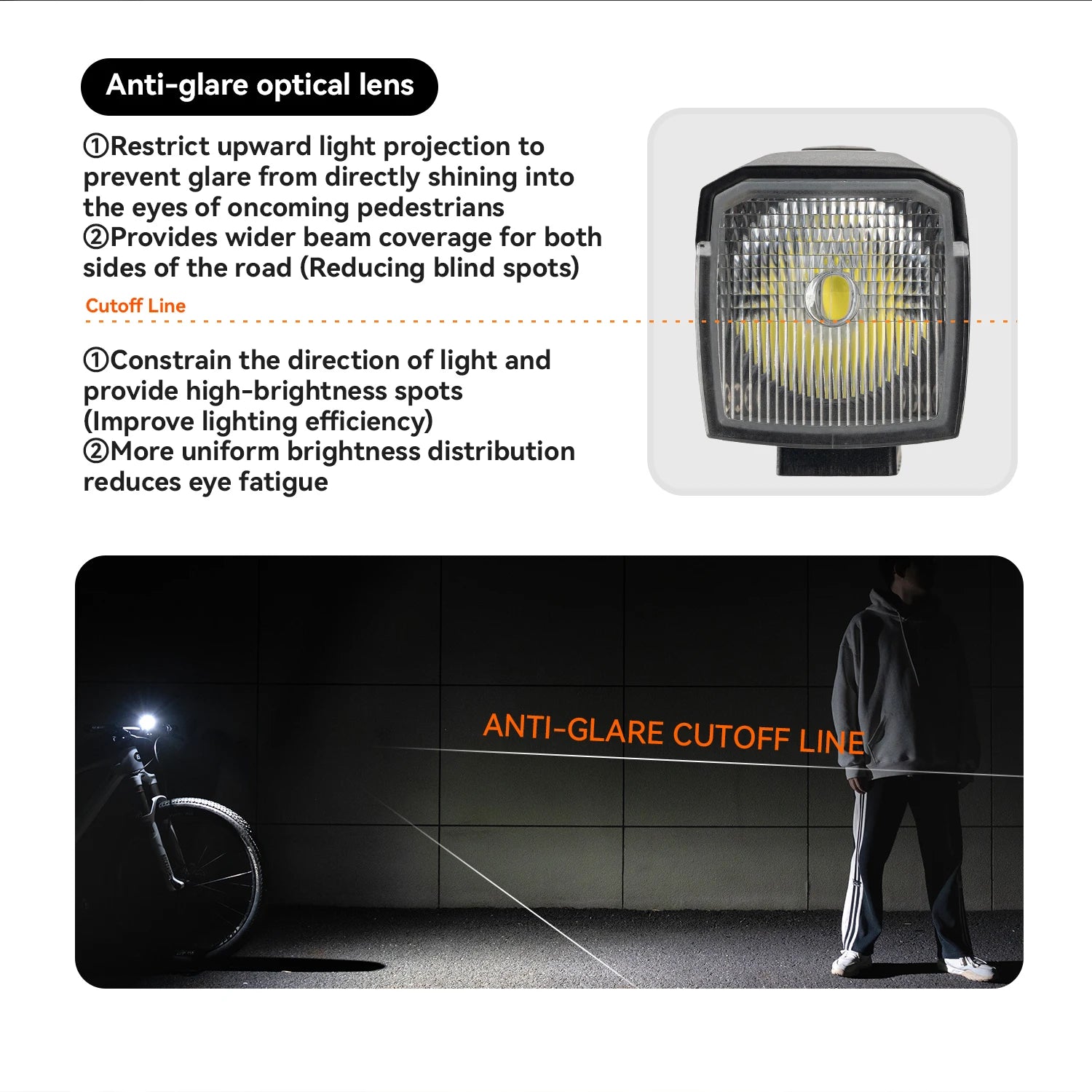 1600LM Bike Front Light IPX5 Waterproof Smart Sensor Headlight