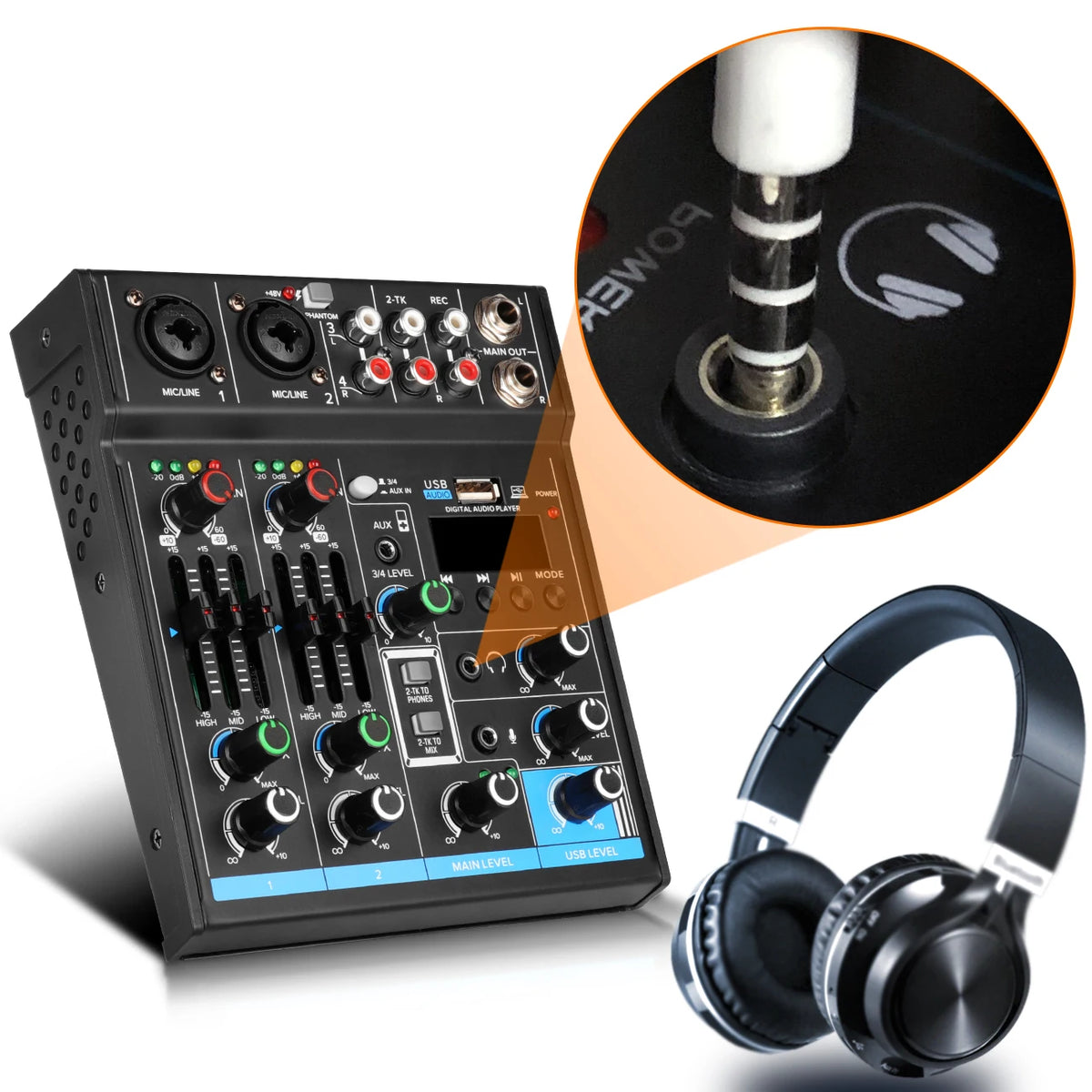 Table de mixage audio USB à quatre canaux M4