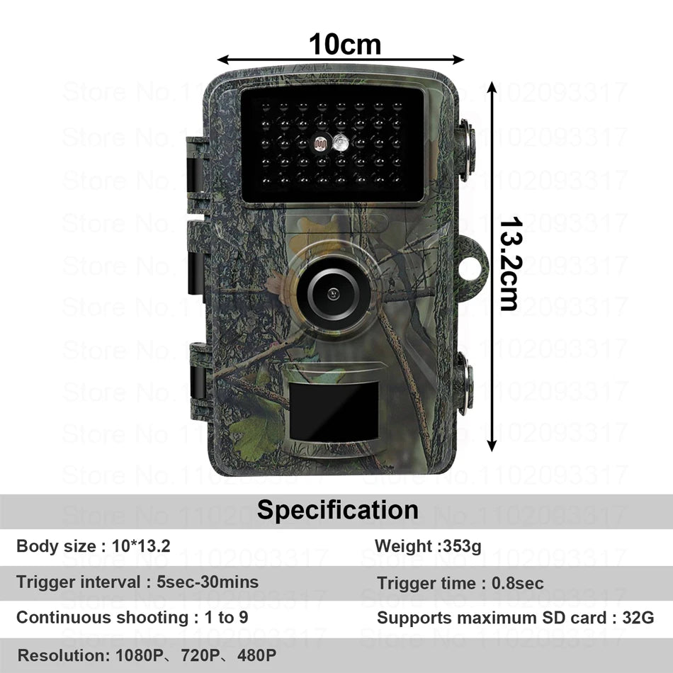 16MP 1080P Trail Camera with 940nm Night Vision and 32G Storage