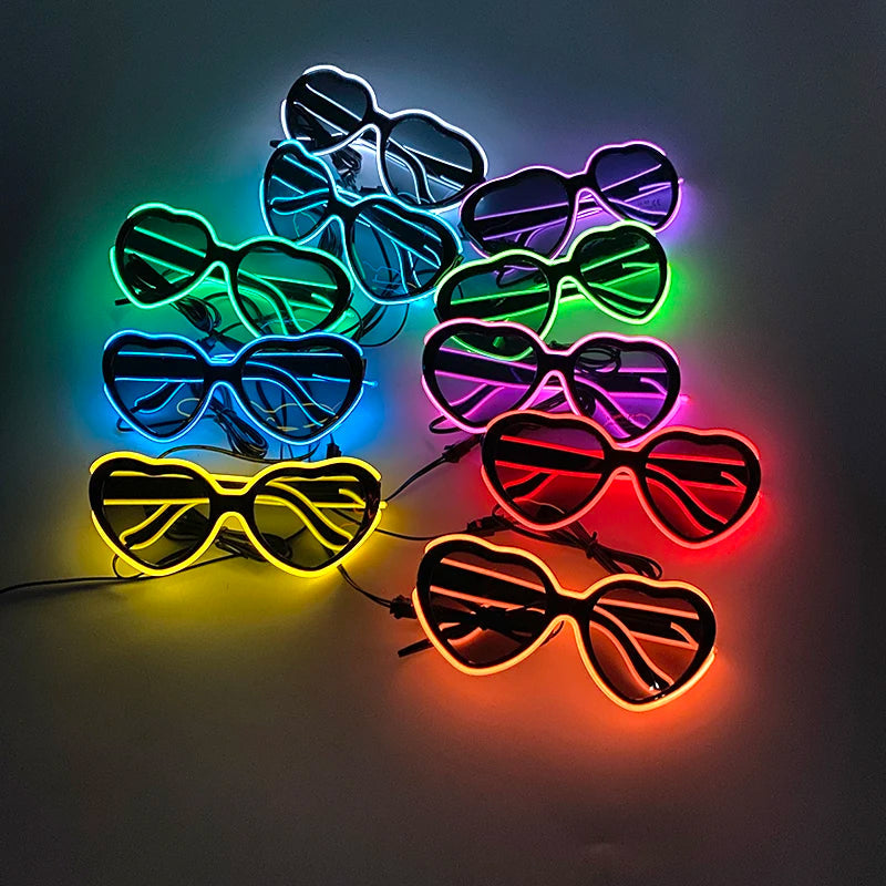 1PC Light Up LED Glasses Glow Sunglasses EL Wire Neon Glasses Glow in The Dark Party Supplies Neon Party Favors for Kids Adults 