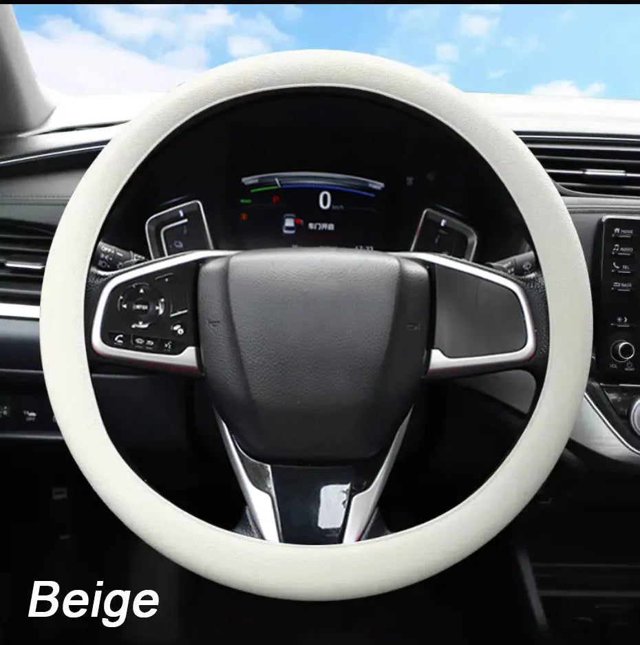 SEAMETAL Silica Gel Steering Wheel Cover Full Surrounded Elastic Car Steer Wheel Protector Anti Slip Universal for 33cm-40cm