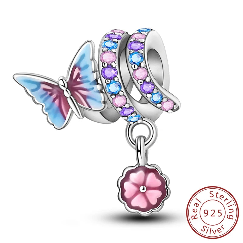 Sterling Silver Firefly Bee Butterfly Hummingbird Charms