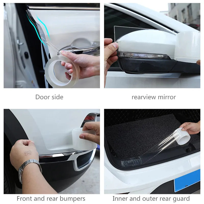 Car Stickers Door Edge Protector Universal Car Door Sill Sticker Anti Scratch Transparent Film Protection Style Auto Accessories 