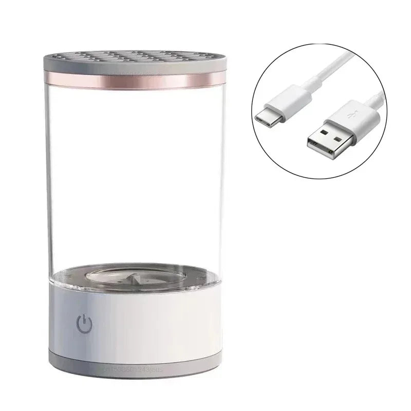 Curățator electric automat pentru pensule de machiaj, adaptor USB, burete de curățare cosmetic, uscare cu covoraș de curățare