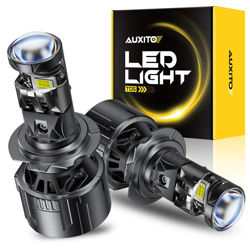 AUXITO 2Pcs H7 LED Headlight Bulb With Projector Lens 25000LM 6500K White High Low Beam For Left Right Hand Drive Headlamp 12V