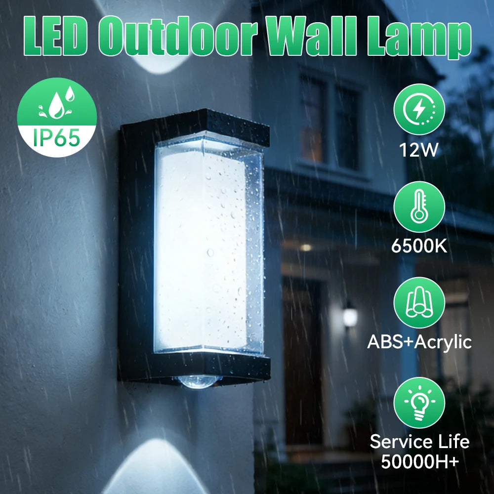 Applique da esterno LED da 12 W, IP65, tre forme del paralume
