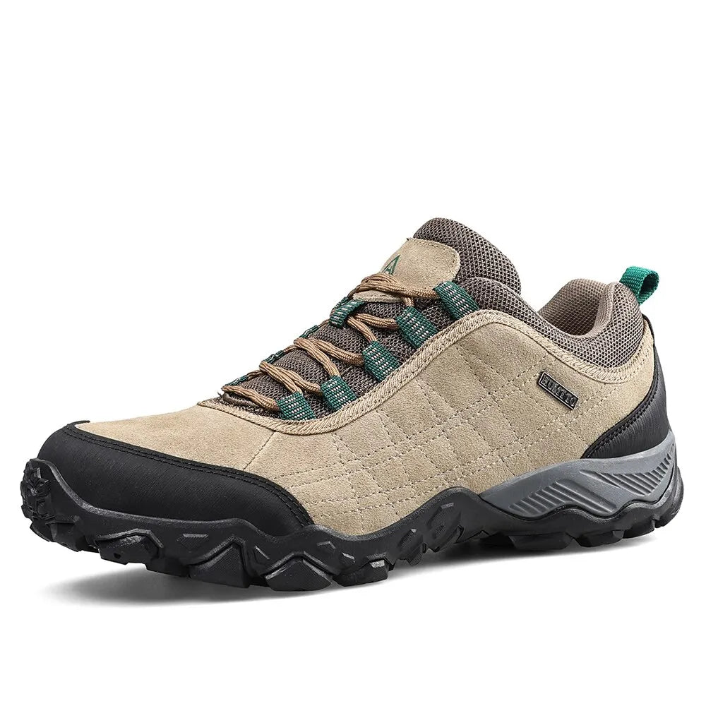 Chaussures de randonnée en daim pour hommes avec semelles extérieures en caoutchouc