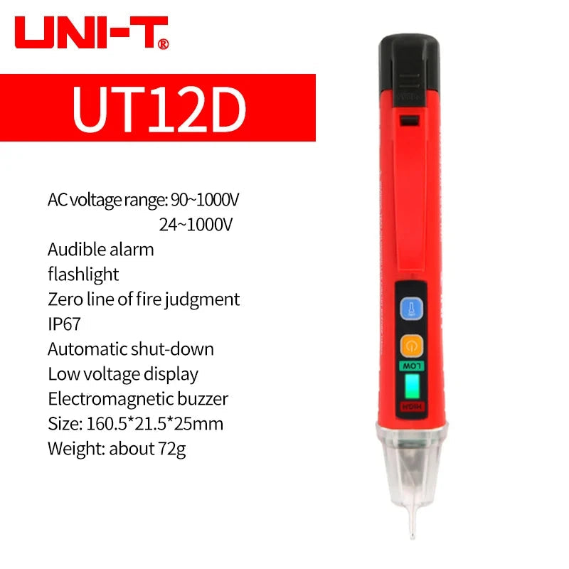 UNI-T UT12D UT12E UT12M Non Contact Voltage Detector Pen High and Low Dual Mode 1000V Electric Pencil Volt Tester 