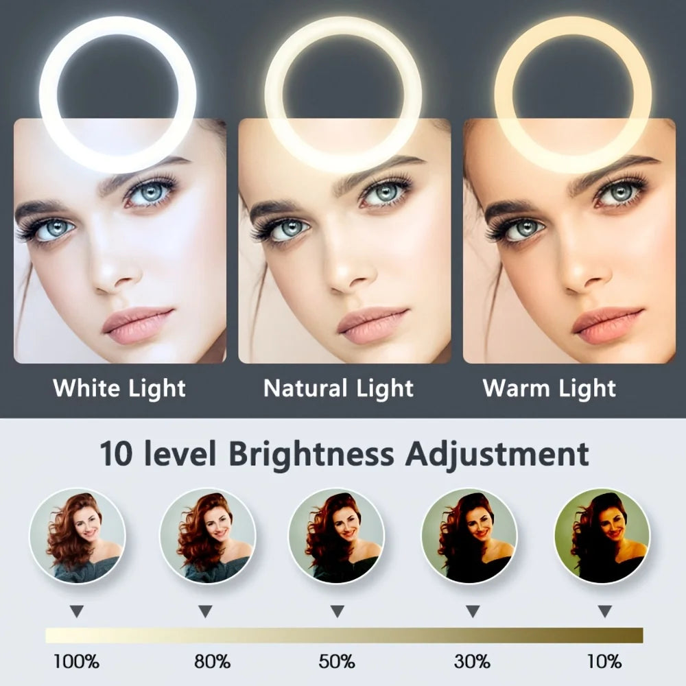 Aro de luz de 26 cm com tripé
