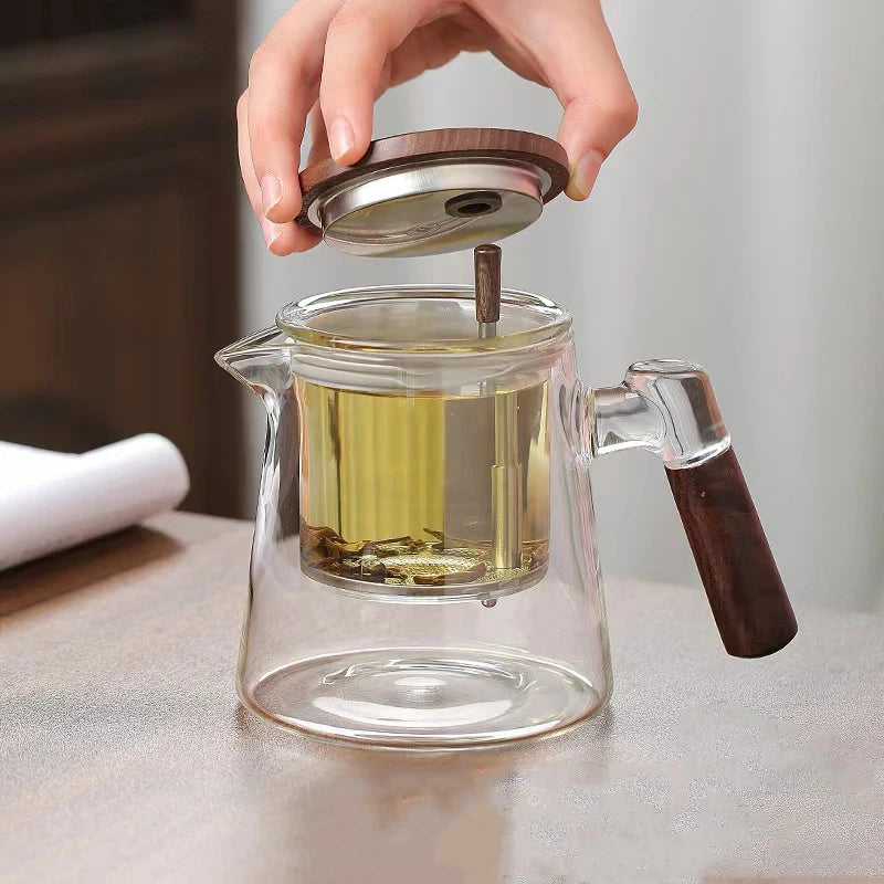 Tea Ceremony Culture Large Capacity Dividing Teacup Removable Glass Inner Tank Home Tea Water Separation Filter Teacup 