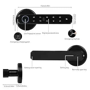 4-in-1 Electronic Fingerprint Door Lock with Password, IC Card and Key