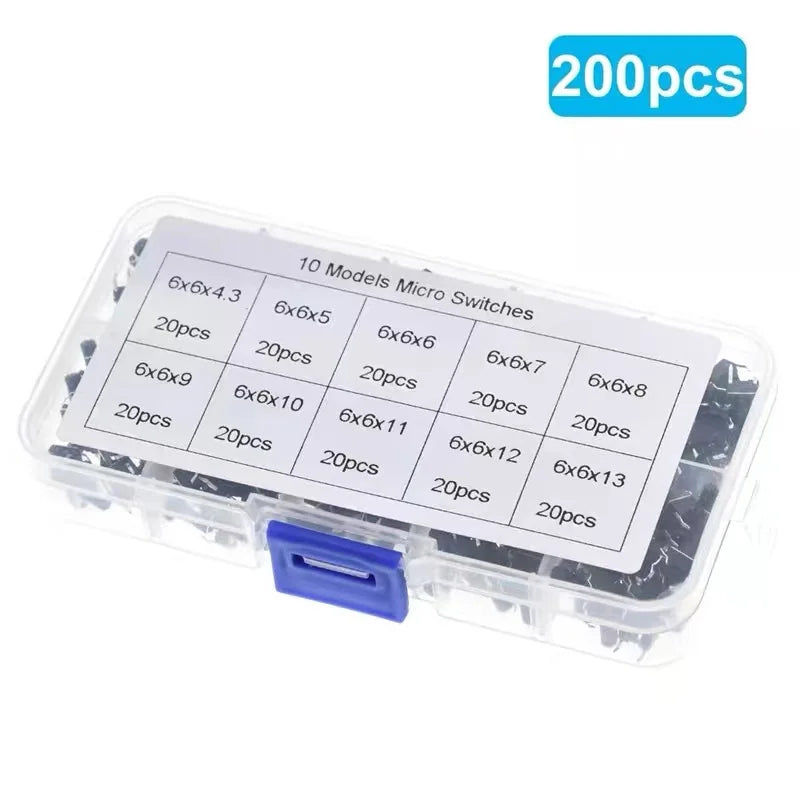 Paneelmicro-schakelaars van 6 × 6 mm, verpakking van 100 of 200 stuks