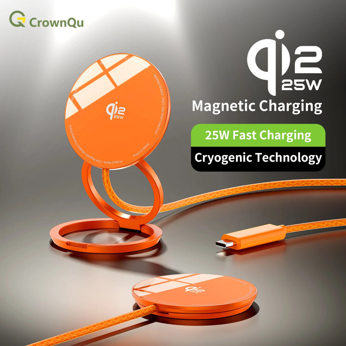 Wireless Charger Charging Station 25W Qi2.2 Fast Charge Compatible with iPhone 18/17/16 Pro Max Huawei Xiaomi and iPad airpods