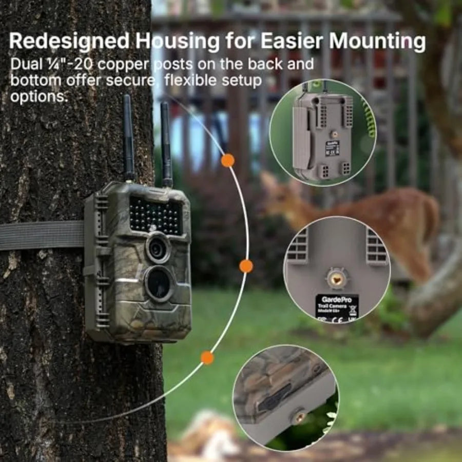 E6+ WiFi Wildlife Trail Camera, 64MP, 165 ft Range
