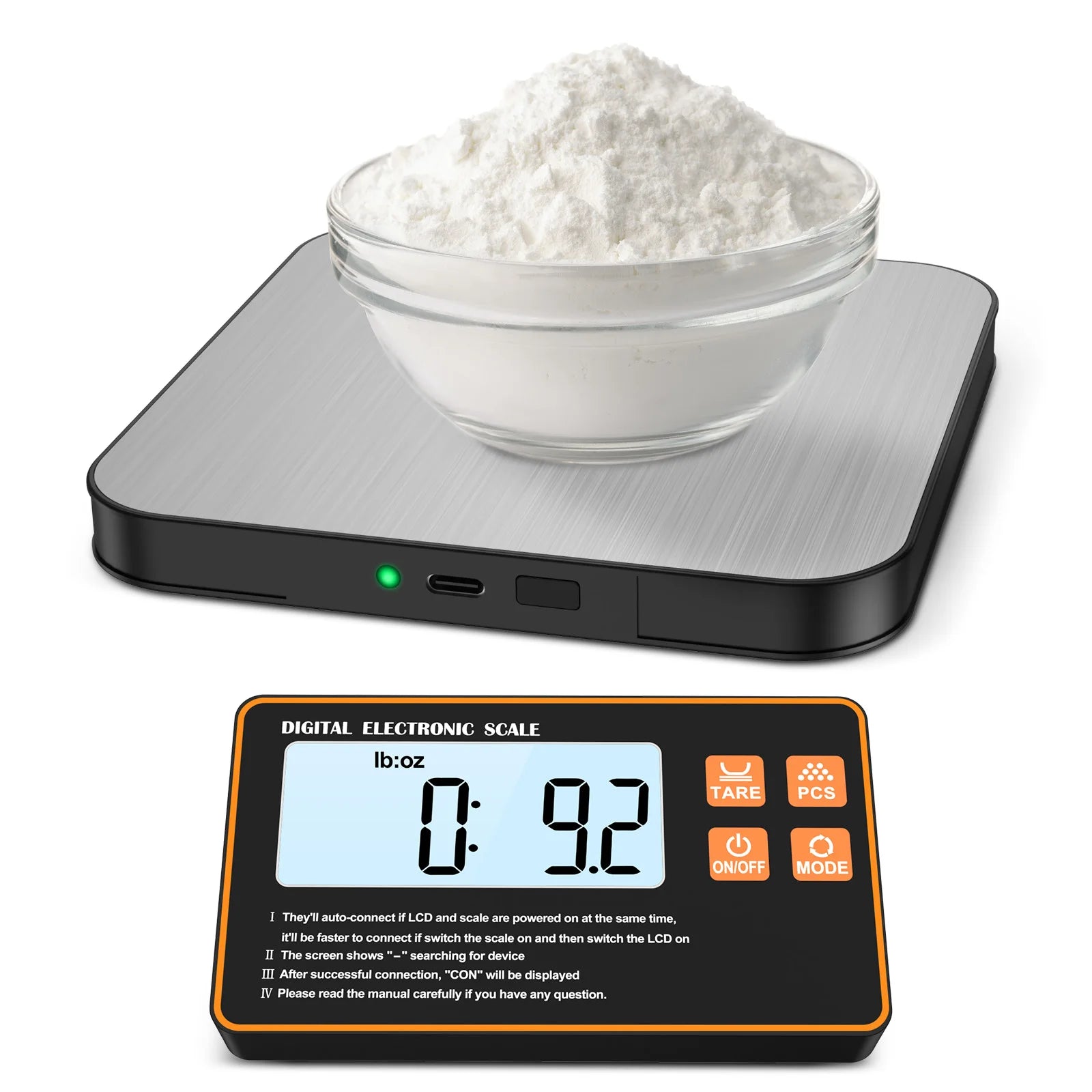 Wireless Magnetic Kitchen Scale with Remote Display 15kg 1g Precision