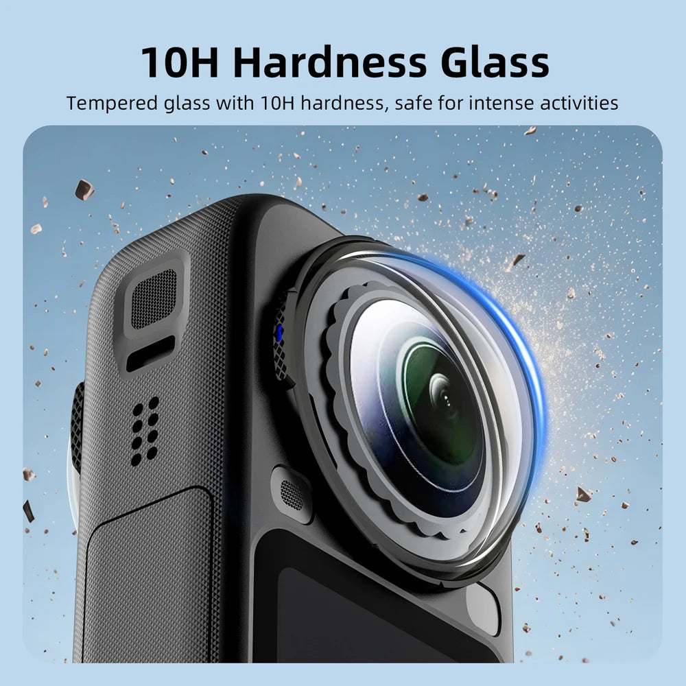 Insta360 X6-linsskydd i glas och linsskydd